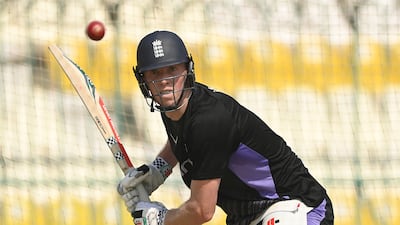 England batsman Zak Crawley trains for the first Test in Multan which begins on Monday. Getty Images