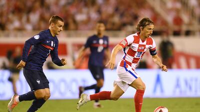Luka Modric of Croatia runs with the ball. Getty Images