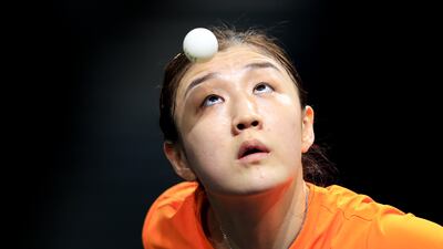 Chen Meng of Team China during a table tennis training session at South Paris Arena ahead of the 2024 Paris Olympic Games. Getty Images