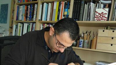 Wissam Shawkat at work in his studio. Courtesy of Wissam Shawkat