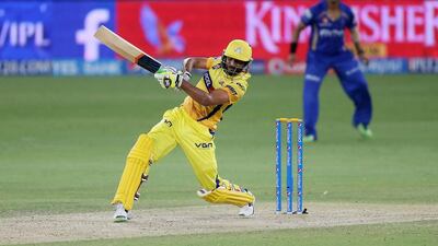 Ravindra Jadeja scored an unbeaten 36 before running through the Rajasthan Royals batting order with his left-arm spin in Dubai on Wednesday night. Pawan Singh / The National