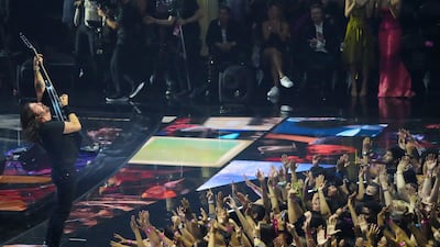 Dave Grohl on stage at Barclays Centre in New York in September. AP