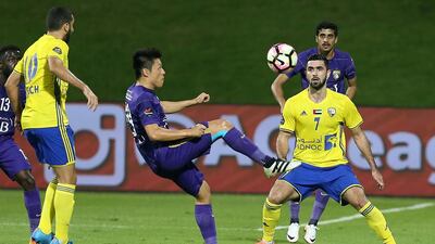 Al Ain scored two second half goals to earn three points at Al Dhafra on Wednesday evening. Courtesy Arshad Khan