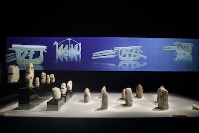 Boat anchors on display at Byblos: Lebanon's Millennial City exhibition at Arab World Institute in Paris. Reuters