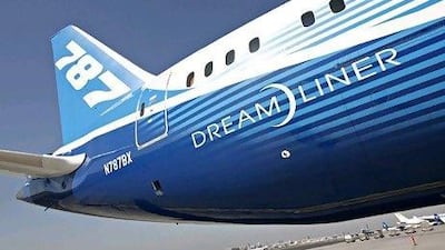 The Boeing 787 Dreamliner at Dubai International Airport's Terminal 2 in Dubai. (Photo by Jeff Topping/The National)