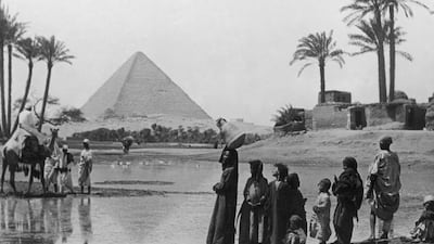 In this photo taken between 1900-1920, villagers gather near the flooded Nile, which overflowed its banks every summer until the High Dam in Aswan was built in the 1960s. The resulting lake changed the climate of southern Egypt. Keystone-France / Gamma-Keystone via Getty Images