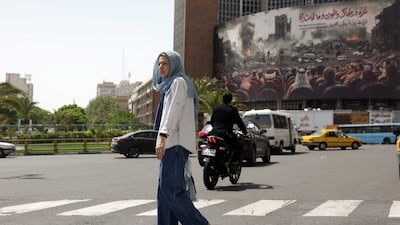 An anti-Israeli billboard in Tehran. Iran is holding talks with the US aimed at easing fears of a nuclear escalation in the Middle East. EPA