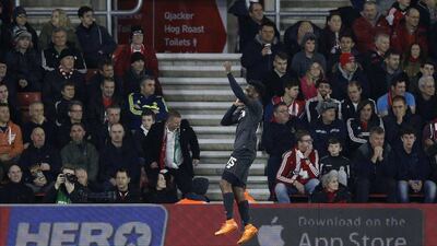 Liverpool’s Daniel Sturridge celebrates his second goal against Southampton in Wednesday’s League Cup quarter-final at St Mary’s Stadium. Adrian Dennis / AFP