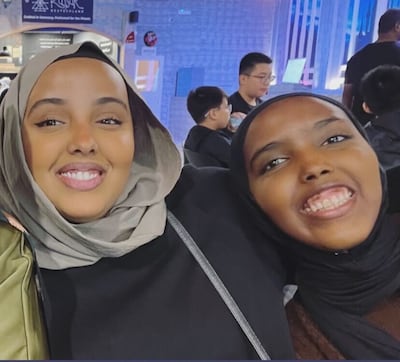 The National's Thoraya Abdullahi with her sister. Thoraya Abdullahi / The National