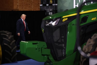 US President Donald Trump at an agricultural event in Wisconsin. AFP