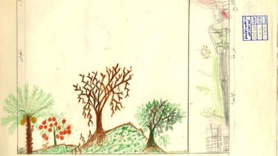 Sketches by Iraq's last monarch, King Faisal II, on display at the Iraqi National Library and Archives. Photo: Iraqi National Library and Archives