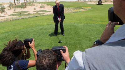 Donald Trump poses for a photograph on the first tee of the Trump Golf Course in 2013. Duncan Chard for The National