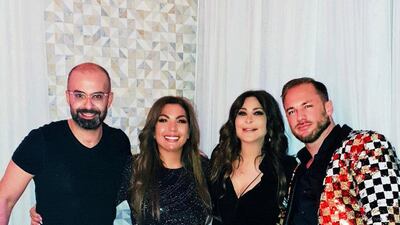 Lebanese singer Elissa and friends in Dubai on January 2. Twitter / Elissa