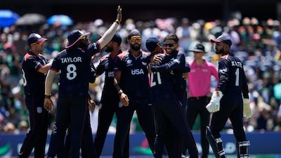 USA stunned Pakistan in Super Over to pull off a memorable victory in their T20 World Cup clash at the Grand Prairie Stadium in Texas on Thursday, June 6, 2024. AP