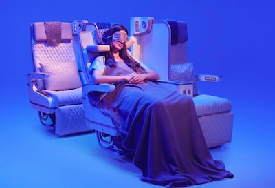 The seats include Emirates' U-Dream headrest, which is made from leather and has adjustable wings to support the head and neck while sleeping. Photo: Emirates