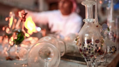 Glass blowing can be used to create various ornaments ranging from art works to glass cups, bows and fashion apparel. Victor Besa/The National