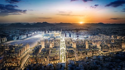 The design for the Rua Al Madinah project in the area east of the Prophet’s Mosque. Photo: PIF