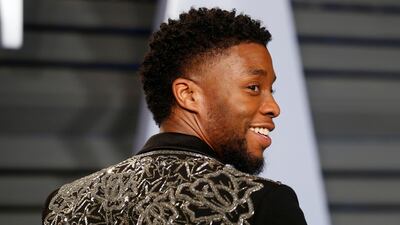 Chadwick Boseman arrives at the 2018 Vanity Fair Oscar Party. Reuters