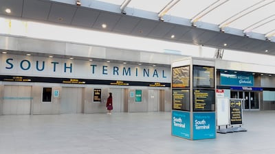 The south terminal of Gatwick Airport, near London, has reopened. PA