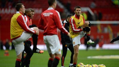 Centre-back: Michael Carrick, Manchester United. A makeshift defender, at age 33, but his composure in possession stood out at Old Trafford. (Photo: Oli Scarff / AFP)