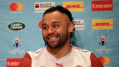 Billy Vunipola speaks to the media during a press conference ahead of the 2019 Rugby World Cup final. PA