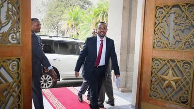 Ethiopia's new Prime Minister, Abiy Ahmed, arrives at the country's parliament in Addis Ababa for his swearing-in ceremony. EPA / STR