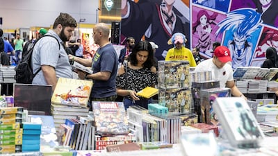 The exhibition hall was filled with comics and illustrated novels. Antonie Robertson / The National