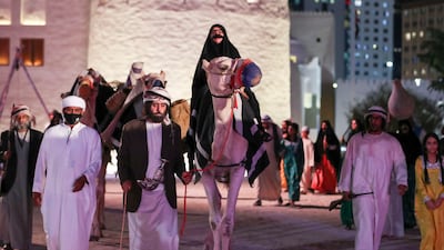 The festival features Al Freej, a re-created Emirati village with its own market, blacksmith, palm weaving stations and goat pen. Khushnum Bhandari / The National