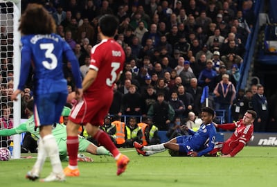 Estevao scores his team's second goal at Stamford Bridge. Getty Images