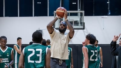 LeBron James during a basketball clinic in Saudi. Photo: Saudi Ministry of Sport