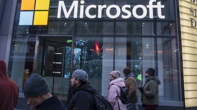 A Microsoft office in New York. The company's revenue during the October-December period jumped 2 per cent to $52.75 billion. Bloomberg