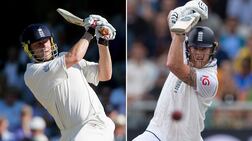 Andrew Flintoff was the star of the 2005 Ashes and current captain Ben Stokes, right, will be hoping to emulate him in Australia. Getty Images