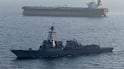 Guided-missile destroyer USS Rafael Peralta (DDG 115) enforces the U.S. blockade of Iranian ports against M/T Stream after it attempted to sail to an Iranian port, April 26. Photo: Centcom