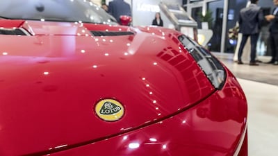 Lotus's iconic badge on the front of an Elise. All photos Antonie Robertson / The National