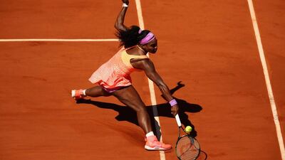Serena Williams returns a shot against Lucie Safarova in the final. Clive Brunskill / Getty Images