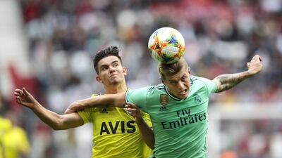 Toni Kroos gets his head on the ball. Getty