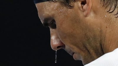 Spain’s Rafael Nadal takes a break on January, 27, 2017, during the Australian Open tennis semi-final against Bulgaria’s Grigor Dimitrov in Melbourne, Australia. Nadal won the match and will meet Roger Federer in the final. Kin Cheung / Associated Press