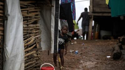 A migrant is seen outside his makeshift house at a camp in La Penita, Darien province, Panama. Thousands of migrants, mostly Haitians and Africans seeking to reach the US, remain in camps in the provinces of Darien and Chiriqui. AFP