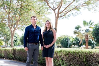 Ian Dillon and Katharine Budd, co-founders of Now Money, said that engagement with the app doubled in 2020 as customers switched online for services such as remittances and transactions. Photo: Reem Mohammed / The National