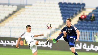Bottom table Baniyas, in blue, tried to be difficult hosts for Al Jazira, but the league leaders were unstoppable. Courtesy AGL