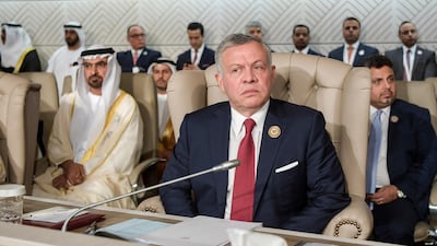Jordan's King Abdullah II attends the opening of the 30th Arab Summit in Tunis, Tunisia. AP