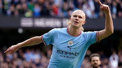Erling Haaland scored 52 goals in all competitions as Manchester City won the treble. EPA