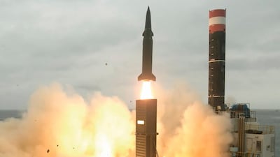 A South Korean missile is test-fired at an undisclosed location in South Korea. South Korea has released footage of its own missile tests it says were conducted last week in a response to the latest North Korean missile launch that flew over northern Japan. South Korea Defense Ministry via AP