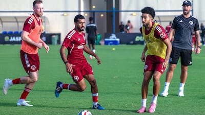 Players of Gulf United during pre-season training.