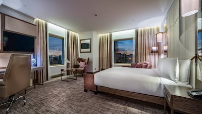 Rooms at Hilton Podgorica Crna Gora offer views over Montenegro's capital.