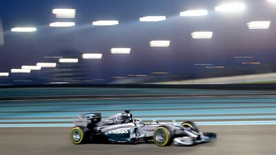 Lewis Hamilton on his way to a fine victory at the Abu Dhabi Grand Prix. Marwan Naamani / AFP