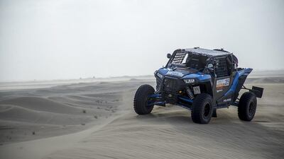 Ahmed Al Maqoodi of the UAE in action on Friday during the Dubai International Rally. Photo Courtesy / ATCUAE / December 9, 2016