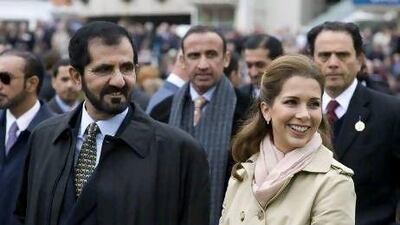 Sheikh Mohammed bin Rashid, Vice President of the UAE and Ruler of Dubai, with Princess Haya of Jordan at Newmarket. Alan Crowhurst / Getty Images