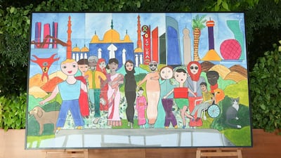 Salvation at an art exhibition by the Osturaa Support Alliance as part of Abu Dhabi Festival. Courtesy Abu Dhabi Festival