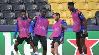 Left to right: Fred, Eric Bailly, Juan Mata and Paul Pogba. AFP
